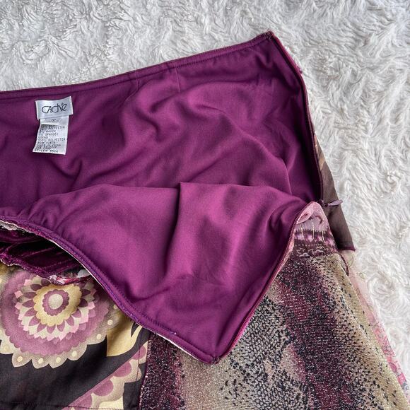 SOLD Cache vintage Y2K patchwork silk maxi skirt fairy paisley floral velvet - Picture 8 of 12